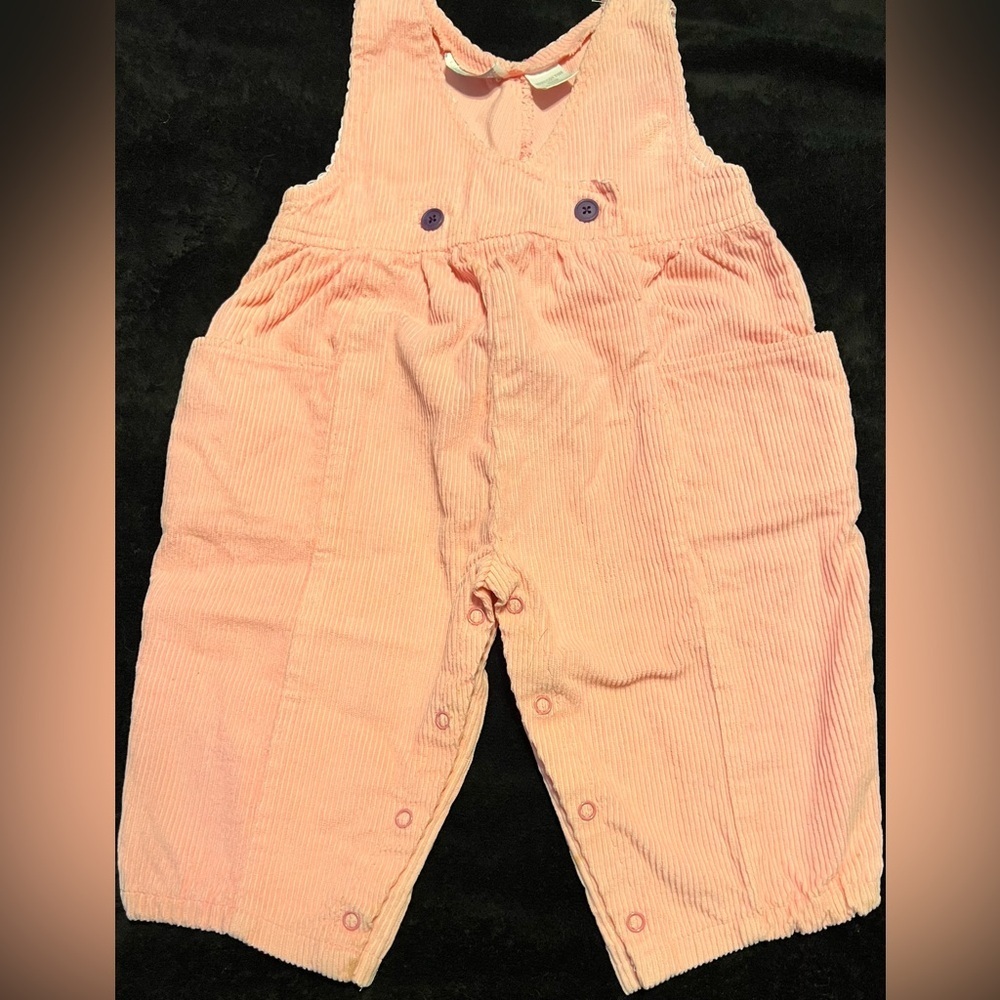 *True Vtg Little Ones Girls Pink Corduroy Overalls 24mths -pic 2 is truest color